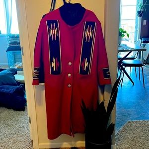 Pioneer Wear Wool Coat-Red&Black Aztec-Size M